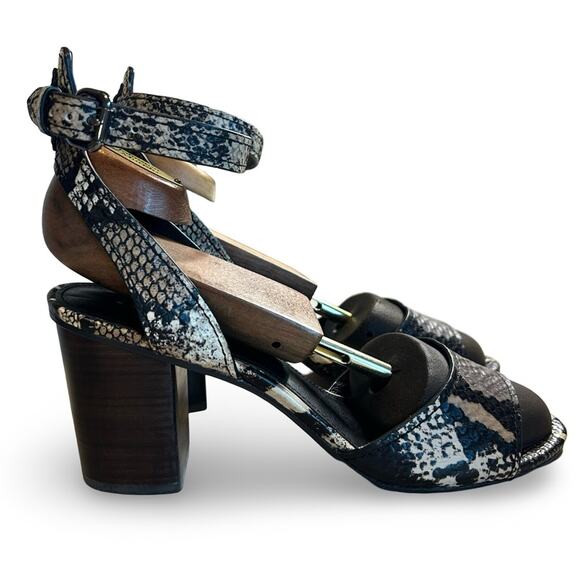 Coach Black and Gray Snake Print Sandals - Picture 3 of 10